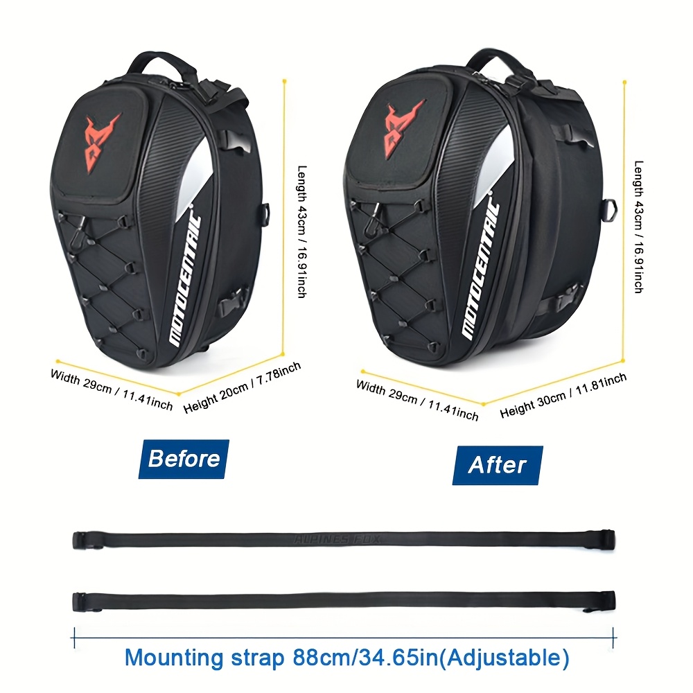 37L High Capacity Motorcycle Tail Bag - Image 2