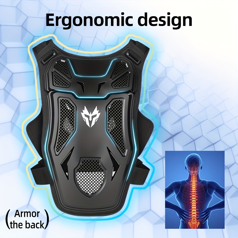 Motorcycle PE vest with adjustable shoulder straps, foam padding - Image 7
