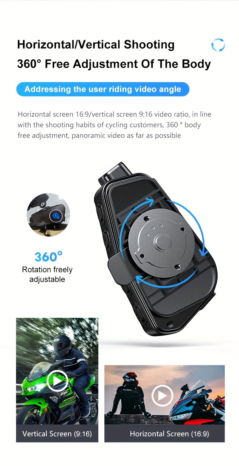 Q28 Motorcycle Helmet Wireless Headset with 1080P HD Camera, Ultra-Wide Angle Lens Recorder, 1500mAh Battery, Adjustable Camera Angle, Voice Control, Type-C Charging, Rechargeable Lithium Polymer Battery, Includes Cable & Ear Pads, Motorcycle Accessories|Modern Helmet Design|Durable Plastic Body