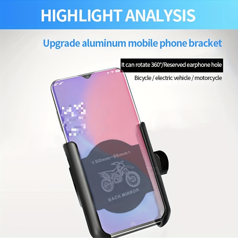 Aluminum Alloy Bike & Motorcycle Phone Holder – Universal Adjustable GPS Mounting Bracket for Handlebars – Secure & Durable Mobile Clip