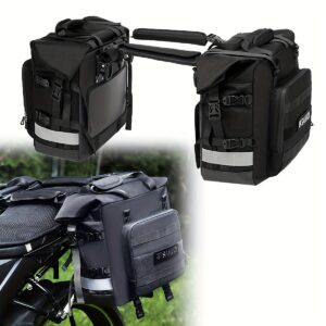 Saddle Bag 20L-40L Expandable Pannier Bag Motorbike Storage Bag 1pc