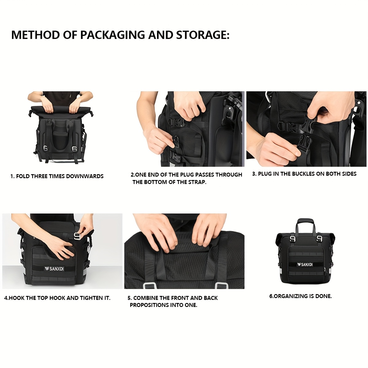 Motorcycle Side Bag Quick Release 3D Cube Tail Bag Saddle Bag 20L-40L Expandable Pannier Bag Motorbike Storage Bag 1pc