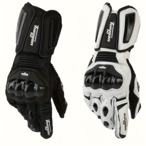 Motorcycle Riding Gloves All-Season Black White
