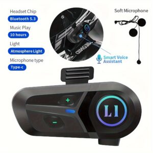 L1 Wireless Motorcycle Helmet Headset with Light