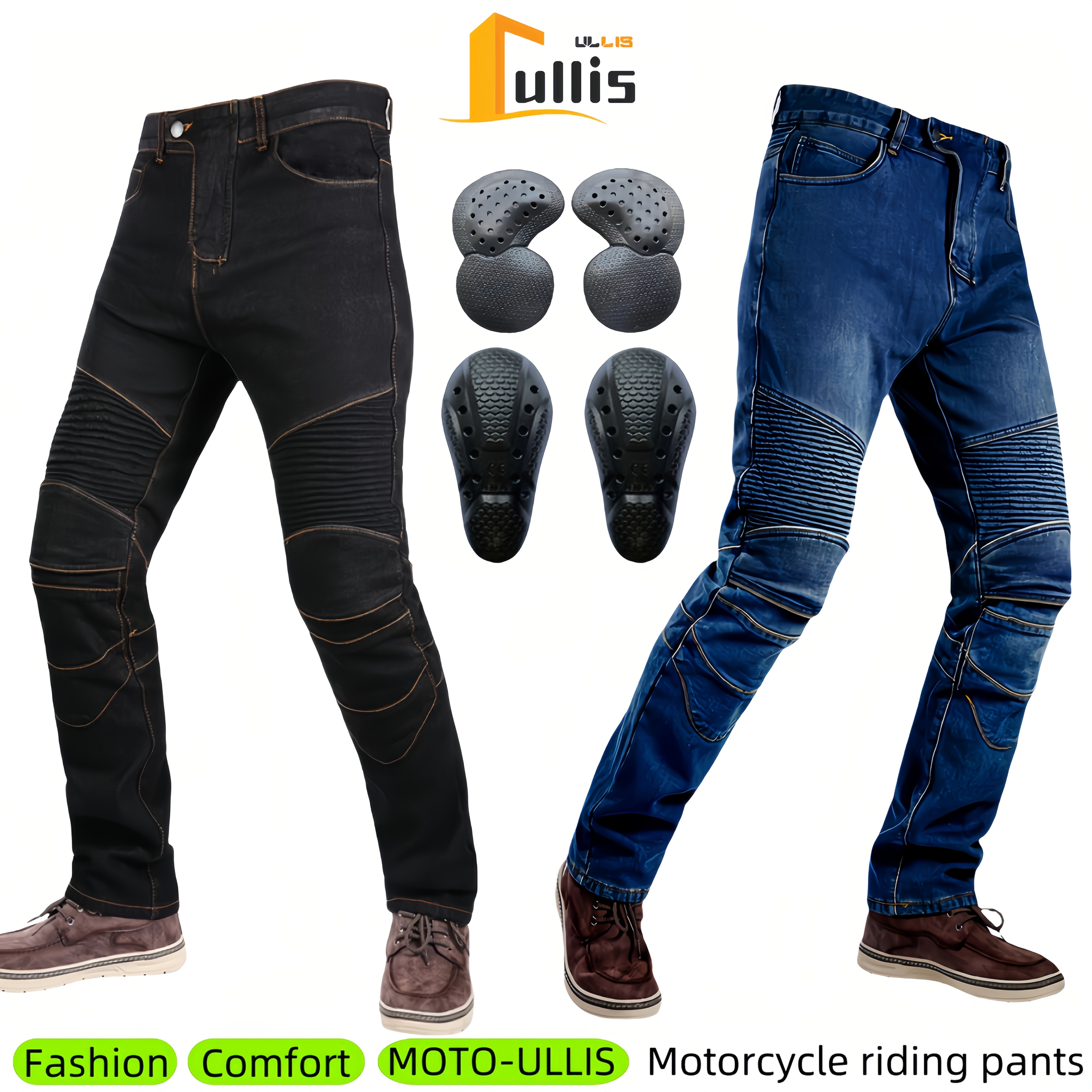Fashion Motorcycle Denim Riding Pants - Motorcycle Riding Pants, Motorcycle Riding Jeans, Comfortable Motorcycle Riding and Daily Wear, Breathable Motorcycle Riding Pants.