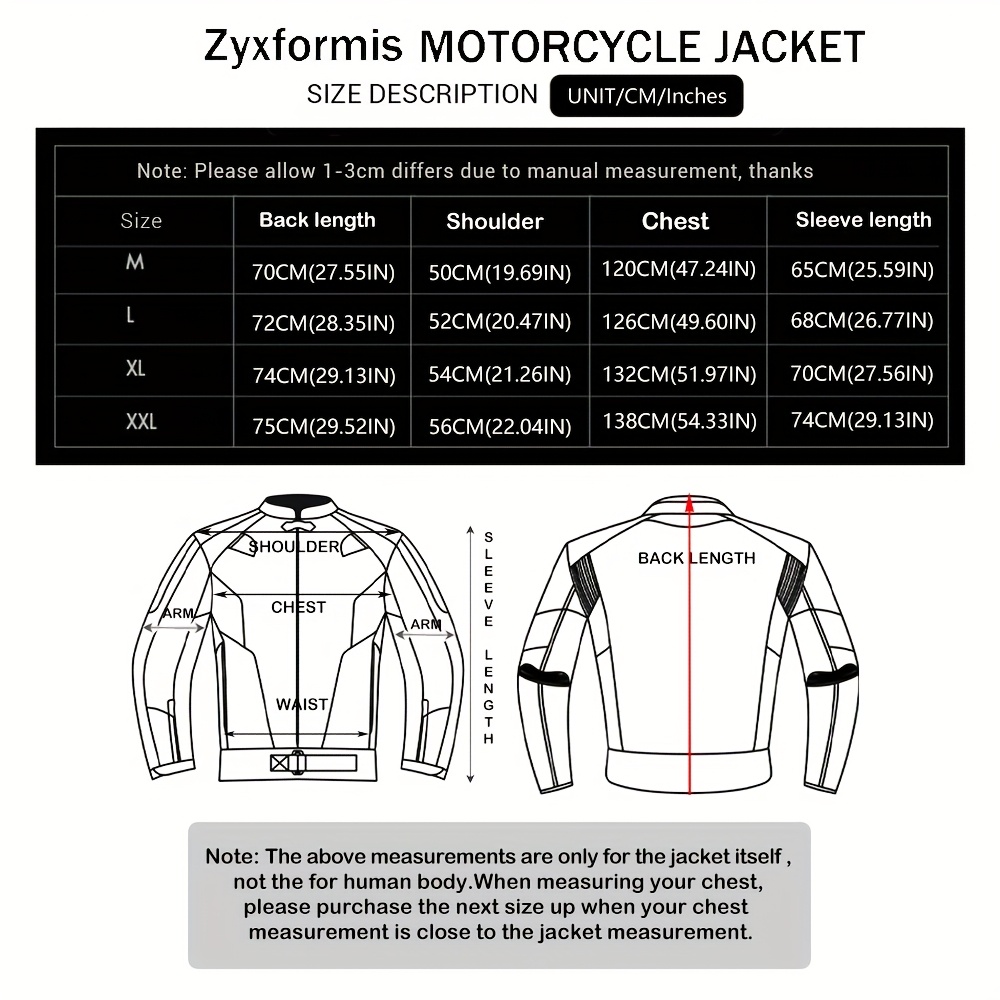 ZYXFORMIS Men'S Motorcycle Jacket - Windproof, Full-Body - Image 2