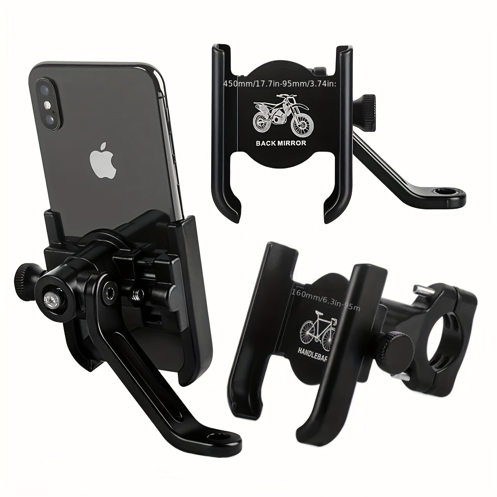 Aluminum Alloy Bike & Motorcycle Phone Holder – Universal Adjustable GPS Mounting Bracket for Handlebars – Secure & Durable Mobile Clip