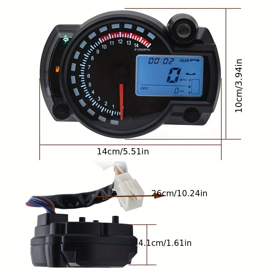 7-Color Adjustable Universal LCD Digital Speedometer for Motorcycles - Image 2