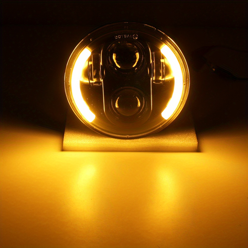 14.61cm LED Motorcycle Headlight - High/Low Beam, DRL & Turn Signal, Fit for Dyna Softail, Sportster, Iron 883, FXCW - 12V, No Battery Needed, Motorcycle Lighting Upgrade, Sleek Headlight Design, Durable Construction