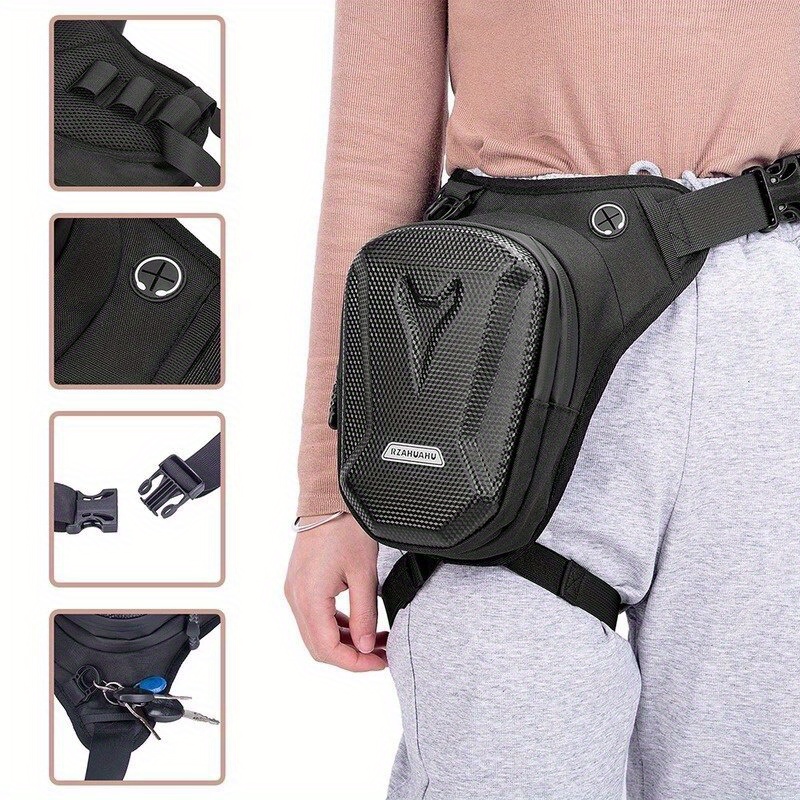 Motorcycle Riding Multi-Functional Leg Wrap Waist Bag Rider'S Waist Bag Outdoor Crossbody Tactical Leg Pack Mountaineering Waist Bag, Built-in Mesh Pocket, Double Pocket Design for Storing More Items