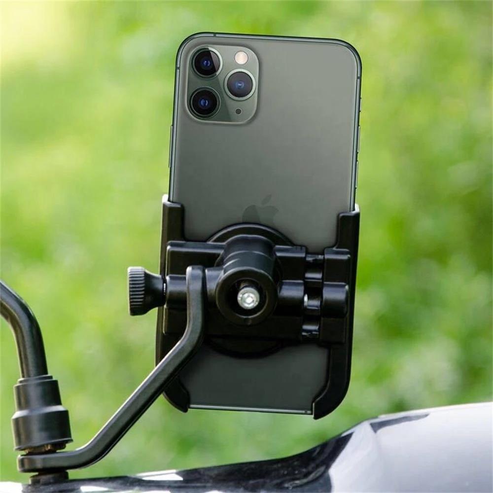 Aluminum Alloy Bike & Motorcycle Phone Holder – Universal Adjustable GPS Mounting Bracket for Handlebars – Secure & Durable Mobile Clip