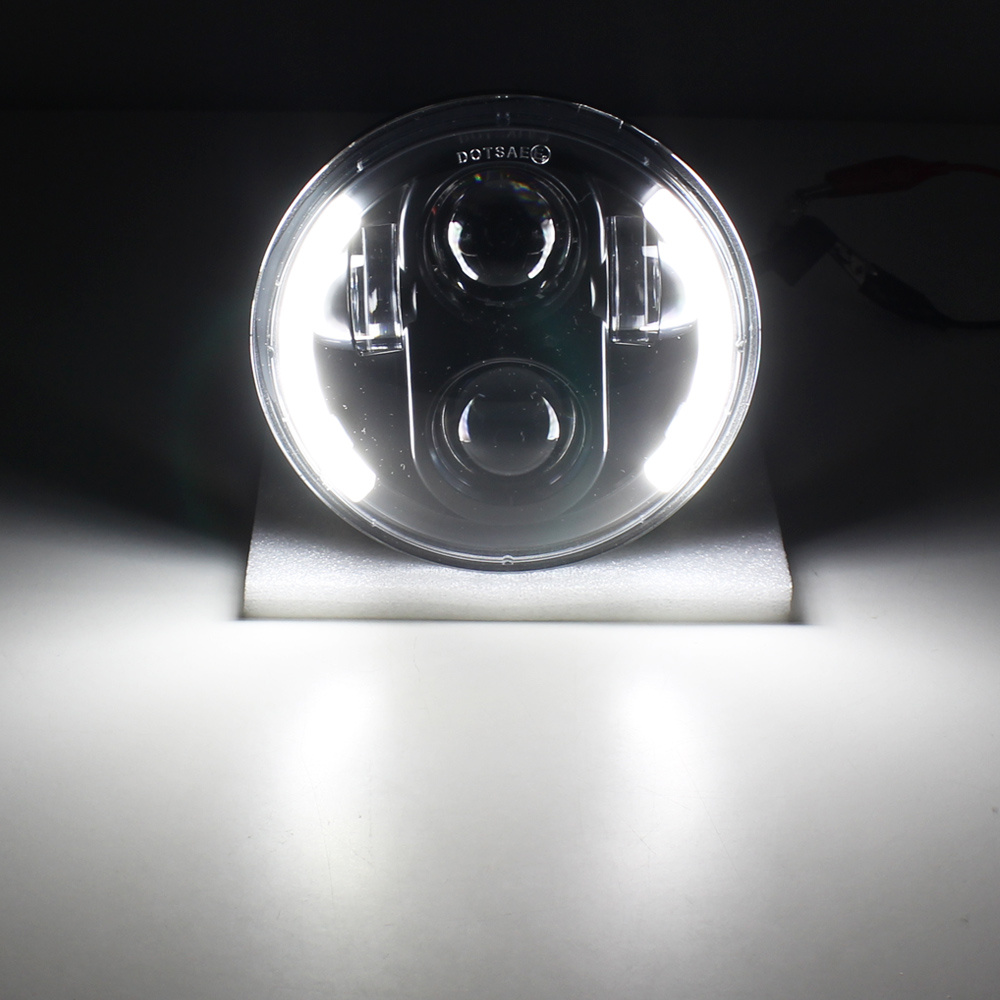 14.61cm LED Motorcycle Headlight - High/Low Beam, DRL & Turn Signal, Fit for Dyna Softail, Sportster, Iron 883, FXCW - 12V, No Battery Needed, Motorcycle Lighting Upgrade, Sleek Headlight Design, Durable Construction