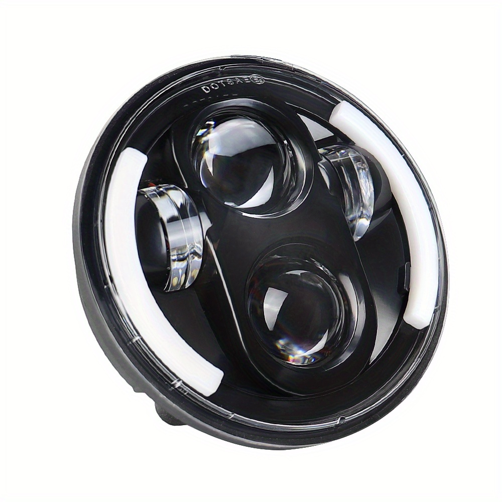 14.61cm LED Motorcycle Headlight - High/Low Beam, DRL & Turn Signal, Fit for Dyna Softail, Sportster, Iron 883, FXCW - 12V, No Battery Needed, Motorcycle Lighting Upgrade, Sleek Headlight Design, Durable Construction