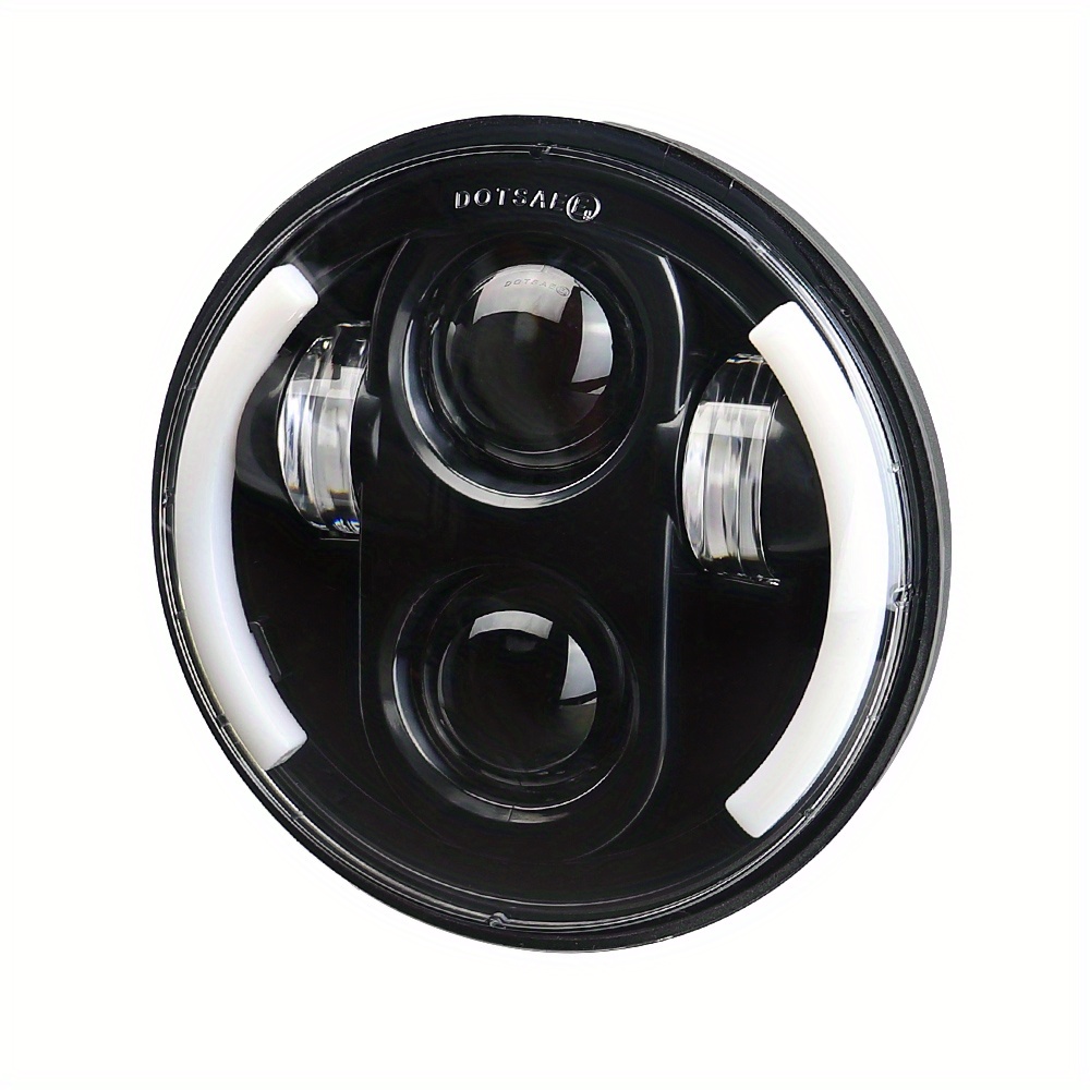 14.61cm LED Motorcycle Headlight - High/Low Beam, DRL & Turn Signal, Fit for Dyna Softail, Sportster, Iron 883, FXCW - 12V, No Battery Needed, Motorcycle Lighting Upgrade, Sleek Headlight Design, Durable Construction