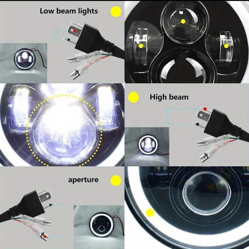 7-Inch LED H4 Round Headlights - Image 9