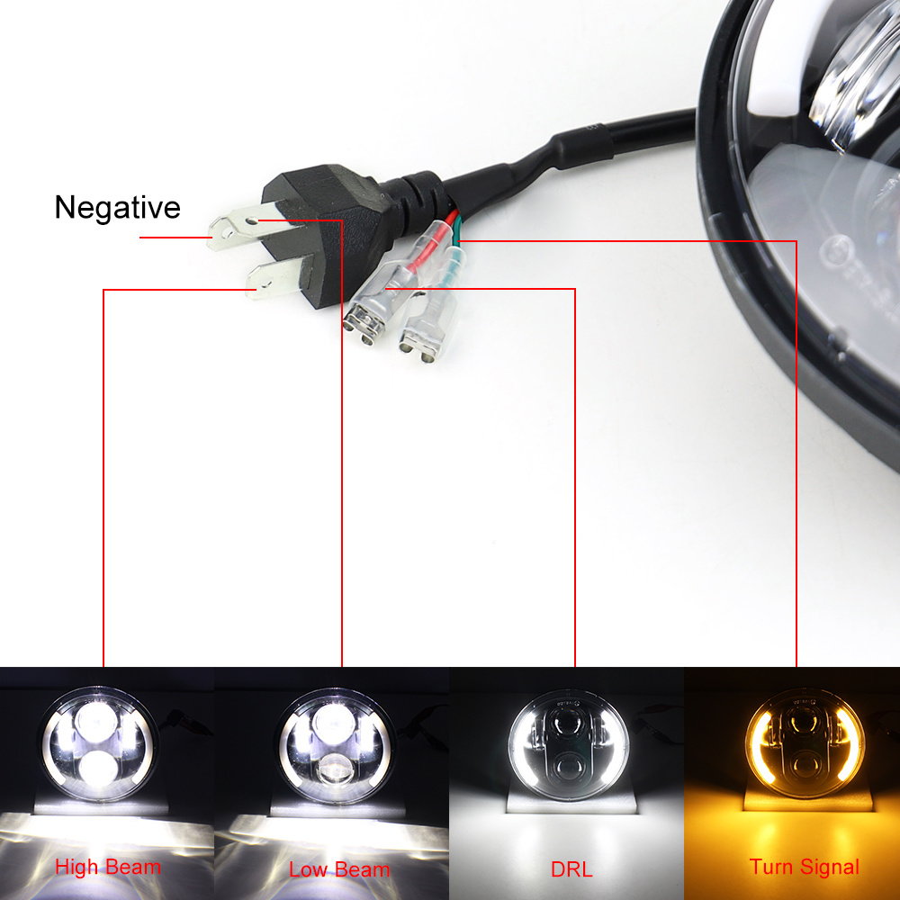 14.61cm LED Motorcycle Headlight - High/Low Beam, DRL & Turn Signal, Fit for Dyna Softail, Sportster, Iron 883, FXCW - 12V, No Battery Needed, Motorcycle Lighting Upgrade, Sleek Headlight Design, Durable Construction