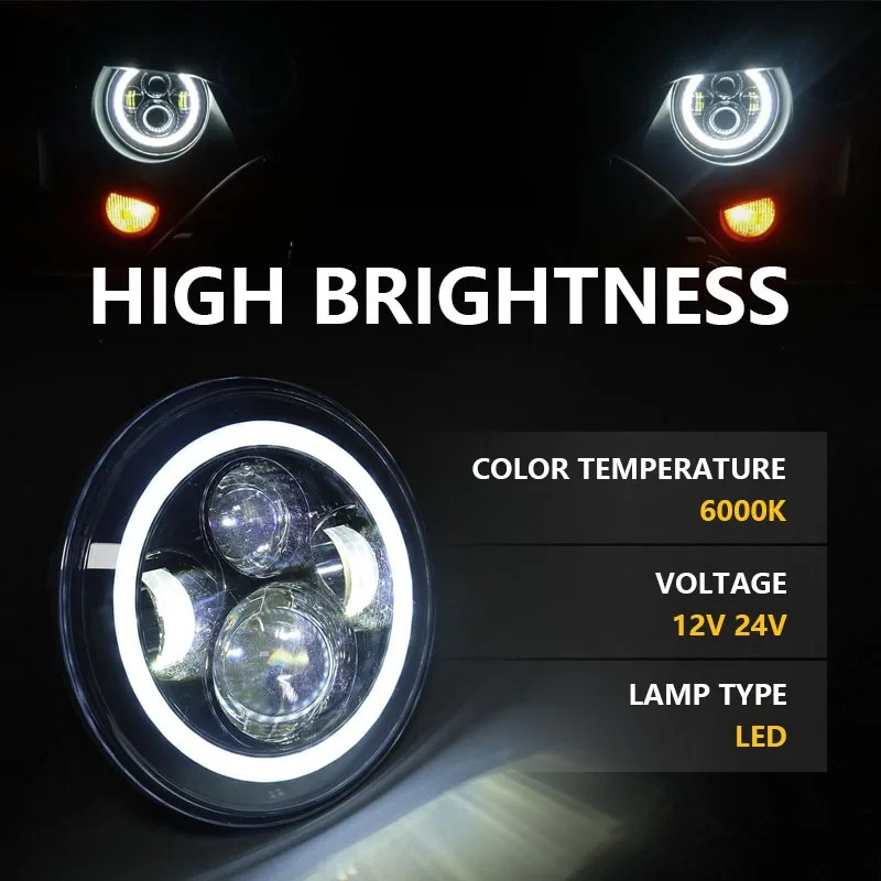 7-Inch LED H4 Round Headlights - Image 4