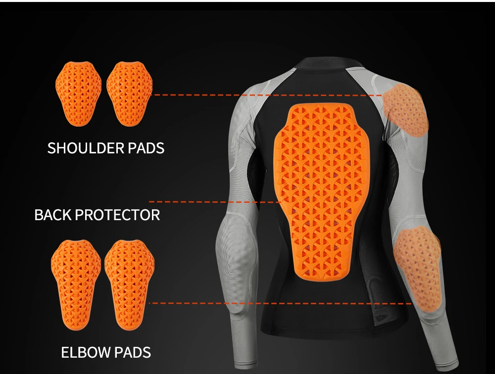 WOSAWE CE Certified Moto Motorcycle Back Elbow Knee Shoulder Chest Hip Protector - Image 3