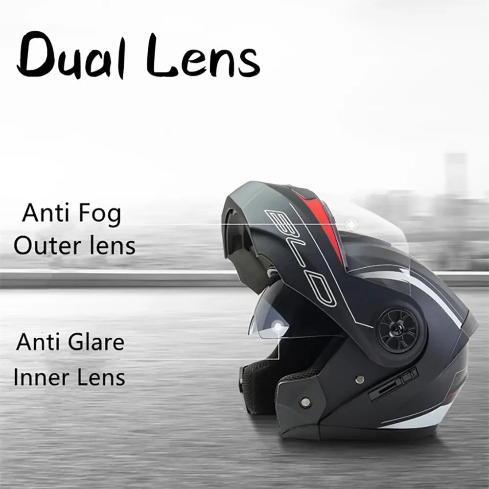 Dual Lens Flip Up Helmets Motocross Racing Modular Cascos - Image 3
