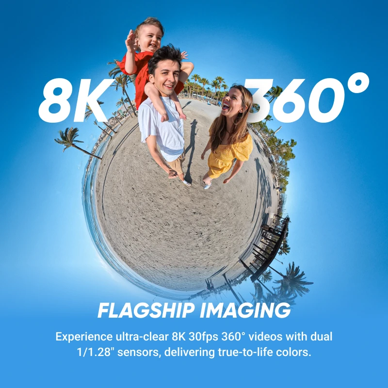 Insta360 X5 – Waterproof 8K 360° Action Camera, Leading Low Light