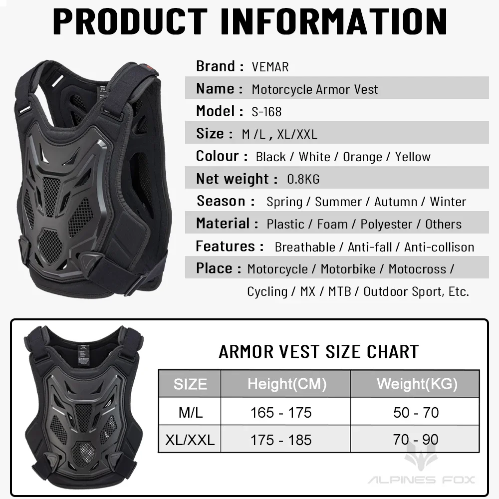All Season Motocross Armor Vest Motorcycle Body Protection - Image 5